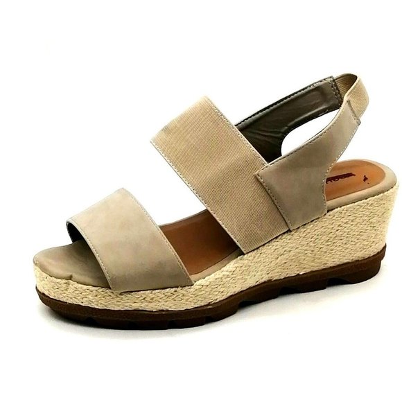 Maurices Womens Sandal Farah Gray Espadrille Stretch Ankle Strap Wedge Heel 11 - Picture 1 of 10